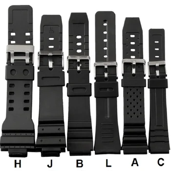 16mm 18mm 20mm 22mm Watchband Silikono Gumos Juostos Laikrodžiai EF Pakeisti Elektroninis Laikrodis Juosta Sporto Laikrodžių Dirželiai
