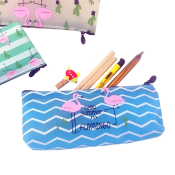 12pcs/daug NAUJŲ mados Flamingo kaktusas vandeniui pieštukas maišelį pen krepšiai Kawaii Bilietų krepšys Saugojimo krepšys graži dovana vaikams kolekciją