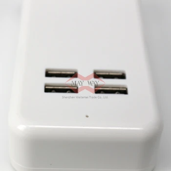 Universalus Greito Įkrovimo 4 Prievadų USB Įkroviklio Galios Kelionių Adapteris Juostelės prailginimo Laido Jungiklis xiaomi 