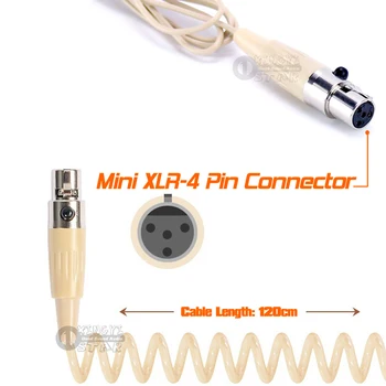 Mini XLR 4 Pin TA4F Dual Lankelis Ausines Mikrofono Sistema SHURE Belaidžio Lankelis Mic PG1 PG4 PG88 PG1288 PG58 PG14 UT1 UR5