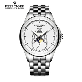 Rifas Tigras/RT Derliaus Laikrodžiai Vyrams Mėnulio Fazės Nerūdijančio Plieno Laikrodžiai Big Data Automatinis laikrodis RGA1928
