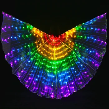 Didelis Spalvotas Pilvo Šokio LED Sparnai Drugelio Kostiumas Rytietiškų Šokių Priedų