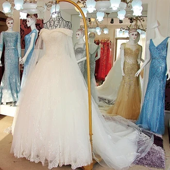 QQ Meilužis Prabanga, Aukštos kokybės Krištolo Duobute Nėrinių Vestuvių Suknelė Užsakymą Princesė Nuotaka Siuvinėjimo Valtis Kaklo-line Vestuvių Suknelė