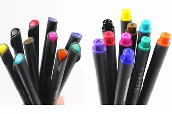 10 vnt./Daug Spalvų piešimo rašiklis plonų linijų dizainą 0.38 mm vandens spalvų rašikliai Mikronų stylo Kanceliarinės prekės mokyklinės prekės, F954
