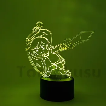 The Legend of Zelda LED 3D naktinė lempa Spalva Keičiasi Nuorodą Veiksmų Skaičius, Anime Žaidimas Kvėpavimas Laukinių Regėjimo Iliuzija Led