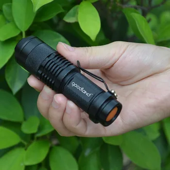 Goodland Led Žibintuvėlis Zoomable Taktinis Žibintuvėlis 3-Mode-Led Žibintuvėlis, Nešiojamas Mini Penlight Lanterna 18650/14500 Baterija