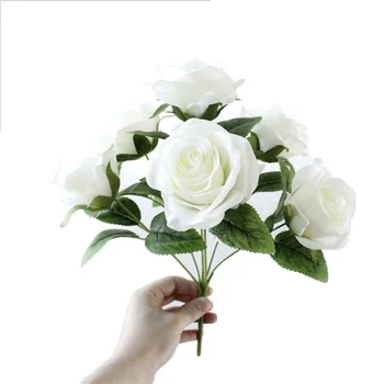 7 Vadovai (Krūva Dirbtinio Šilko Prancūzijos Rožė Gėlių Puokštė Netikrą Gėlę Organizuoti Stalo Vestuvių Namo Šalis Dekoro Priedų
