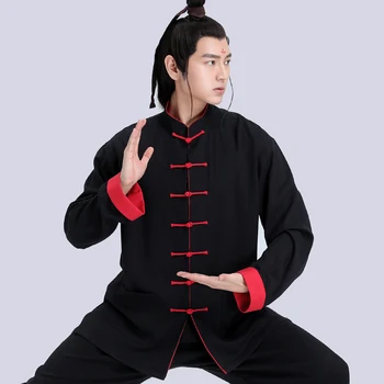 Raukšlių Linų Chi vienodą moterų ir vyrų Taiji Bokso Veiklos Drabužiai, patalynė Kung Fu Kostiumas Wing Chun Vienodas