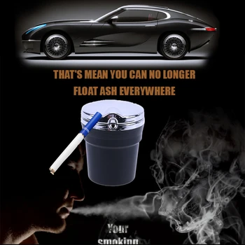 Automobilio Peleninę Automotives Kelionės Cigarečių Dūmų, Pelenų Turėtojas Cilindrų Puodelis su LED Šviesos Lempa Namuose/Biure Auto Priedai
