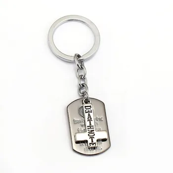 Death Note Keychain 2 Stilius Kryžiaus Dog Tag Raktų Žiedas Turėtojas Metalo Mados Automobilių Maišelį Chaveiro Key Chain Pakabukas Anime Papuošalai