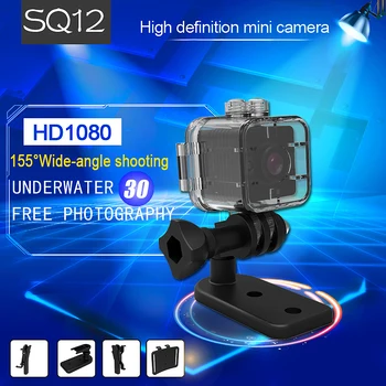 Camsoy SQ11 SQ12 HD 1080P Mini Kameros Vandeniui Naktinio Matymo vaizdo Kamera Sporto Lauko Automobilių DVR Infraraudonųjų spindulių DV Vaizdo balso Fotoaparatas