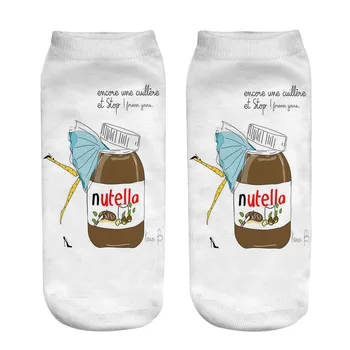 Nutella Pica Buger Spausdinti Laisvalaikio stiliaus Spausdinimo tipas 3D Kojinių Vyrams, Moterims Kojinės moteriškos trumpos kojinės