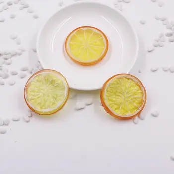 2 vnt. / daug mini modeliavimo citrinos griežinėliai super mažas putų plastiko dirbtinius vaisių netikras modelis dalis virtuvės vestuvių dekoras