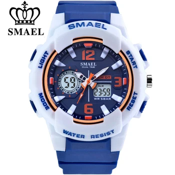 SMAEL Prekės ženklo Mados Moterų Sporto Laikrodžiai LED Skaitmeninis Kvarco Karinės Laikrodis Vyras Žiūrėti Berniukas Mergaitė Studentų Daugiafunkcinis Laikrodis