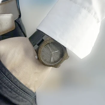 BOBO PAUKŠČIŲ B12 Juodmedžio Medienos vyriški Dizaineris Bambuko Medinis Laikrodis Su natūralios Odos Dirželis Atsitiktinis Vyrų suknelė Žiūrėti Dovanų Dėžutėje