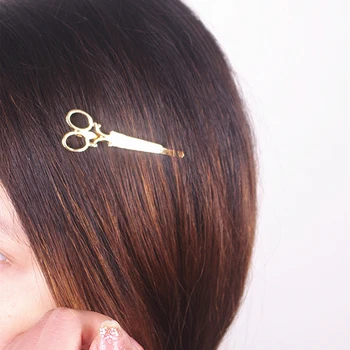 Karšto parduoti! Moterų Mados Kūrybos Žirklės Plaukų Įrašą Auksinės Spalvos Plaukų Aksesuaras Kietas
