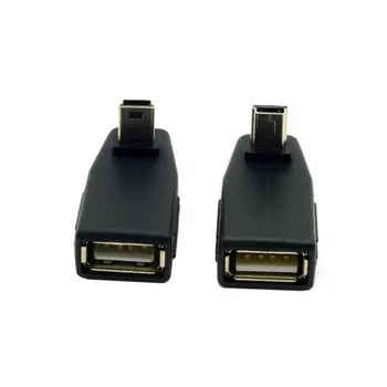 2vnt 90 Laipsnių Aukštyn ir Žemyn Dešinę Kampu Mini USB B Tipo USB Moterų OTG Adapteris, skirtas Planšetinio kompiuterio Adapteris