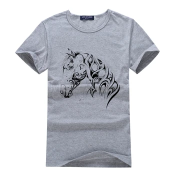 Vasaros Stiliaus Rašalo Dažymas Arklių Modelį, Print T-Shirt Vyrams Vasaros Drabužių 2018 Apvalios Apykaklės Vyrų Marškinėliai Topai Prekės ženklo drabužių S2-R#