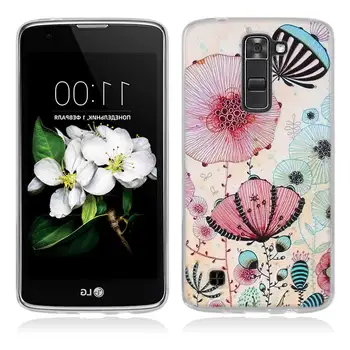 Mielas TPU Minkšto Silicio Telefono Dėklai LG K7/Duoklė 5 LS675/X210 X210DS Prabanga 3D Projektavimo Gėlių Dažytos Galinį Dangtelį Fundas