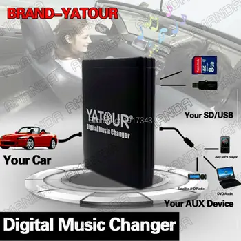 Yatour Automobilio Adapteris AUX, MP3 SD USB Muzikos CD Keitiklis 6+6PIN CDC Jungtis Lexus GS300/400/430/450h RX300/330/350/400h Radijo stotys