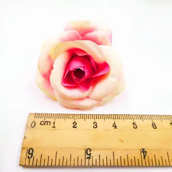 10 VNT. (4.5 cm/a) dirbtinės mini šilko raudona rožė gėlių žiedų galvučių namų, sodo puošmena 