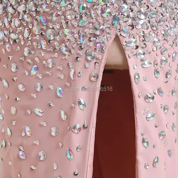 PRD269 Realios Nuotraukos Apakinti Mermaid Visiškai Zawalcowany Kristalų Šifono Aukštos Ritininės 2018 ilgai įrengtas prom dress