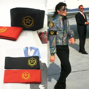 Retas Cosplay MJ Michael Jackson DRAMBLIO Kovos Karo Siuvinėjimo Raištį Brassard Helovinas Šalis Dovana Taikos 1980