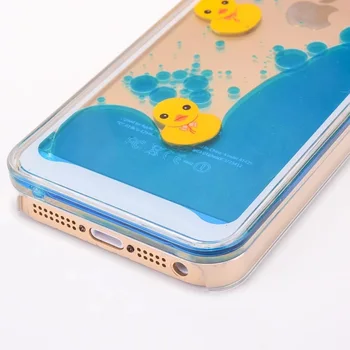 Vonada Mielas Case for iPhone 5 5s SE Unikalus Plaukiojantis Plaukimo Skystos Gumos Ančių Mėlyna Vandens KOMPIUTERIO Kietąjį Telefono Padengti