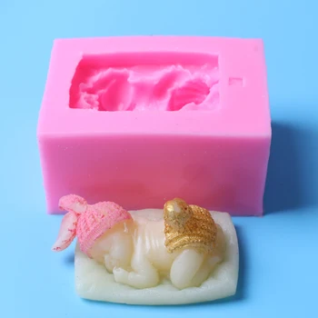 Facemile 1PCS 3D Sugarcraft Miega Kūdikis Silikono Formos Minkštas Pelėsių Tortas Dekoravimo Priemonės Šokolado Gumpaste Pelėsių