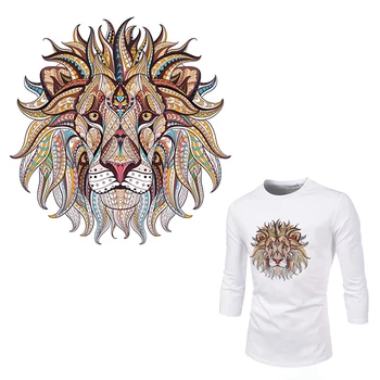 Geležies-Perdavimo Drabužių Dėmės Cool 3D Liūtas Karalius Lipdukai Viršūnės T-shirt Namų PASIDARYK pats Apdailos Appliqued už Nešti Užuolaidų