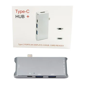 USB Tipo C-H-U-B-4K HDMI 6 1 Multiport Adapteris USB 3.0 USB-C Tipo C Įkrovimo S-D/S Micro-D Card Reader for MacBook Pro
