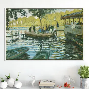Claude Monet Paveikslai Tapyba Reprodukcija La Grenouillere Sienos Menas Drobė Namų Puošybai Biuro Sienų Dekoras Plakatai ir Spausdina