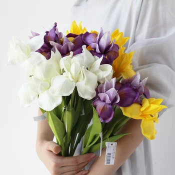 PU Jaustis Modeliavimas Orchidėja Iris Dirbtinių Gėlių Namuose Vestuvių Kambarį Apdaila Netikrą Gėlės