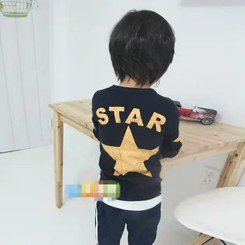 Vaikai Berniukas Bamblys Kūdikių Marškinėliai Star Modelis ilgomis Rankovėmis Viršūnes T-shirt Pavasario Drabužių, Karšta!