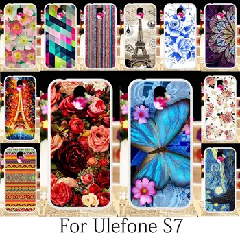 TAOYUNXI Už Ulefone S7 Atveju Silikono Gėlių Raštuotas Funda Atvejui Ulefone S7 Pro Dangtelį Įmontuotas Rose TPU Telefono Būsto 5.0 colių
