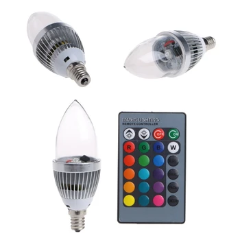 YAM E12/E14 3W RGB LED 15 Spalvų Keitimas Žvakių Lemputė Lemputė w/Remote Control AC 85-265V