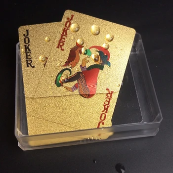 EURO USD Atgal Aukso Kortų Kaladę Plastiko Aukso Folija Pokerio Magic Card Patvarus, atsparus Vandeniui Korteles Arti Gatvės Magija Gudrybės