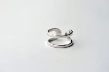 Naujausia Karšto Unikalus Žiedas 925 Sterling Sidabro Žiedai Geometrinis Dvigubai Žiedai Mergina, Moteris, Dovana, Papuošalai Nemokamas Pristatymas