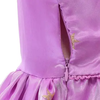 MUABABY Merginos Princesė Suknelės Vaikas Tangled Rapunzel Kostiumas Vaikams trumpomis Rankovėmis Gėlių Vasaros Šalis Suknelė Mergina Gimtadienio Drabužiai