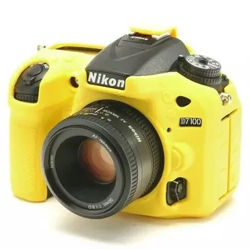 Gražus minkštas Silikoninis Kamera Vaizdo Bag For Nikon D7100 D7200 Fotoaparato krepšys Guma Apsauginė Kūno Odos Apima